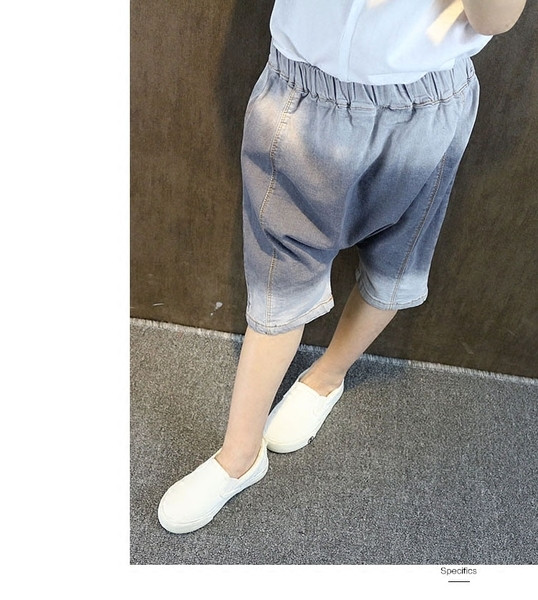 Blugi copii pentru baieti model lat cu talie elastica in culori irizate