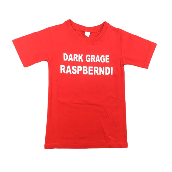 Tricou zilnic pentru copii pentru fete cu inscripție în alb și roșu