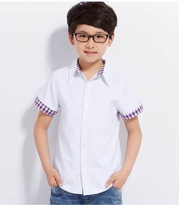 Детска стилна риза с къс ръкав за момчета в различни цветове