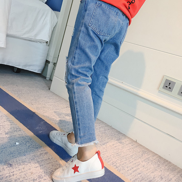 Blugi sport copii plasa pentru fete cu petice