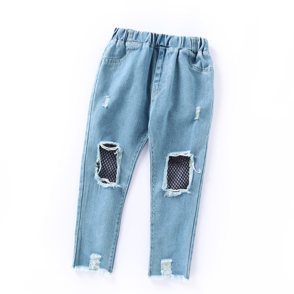 Blugi sport copii plasa pentru fete cu petice