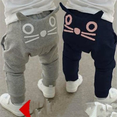 Pantaloni lungi pentru bebelusi in doua culori cu imprimare 3D