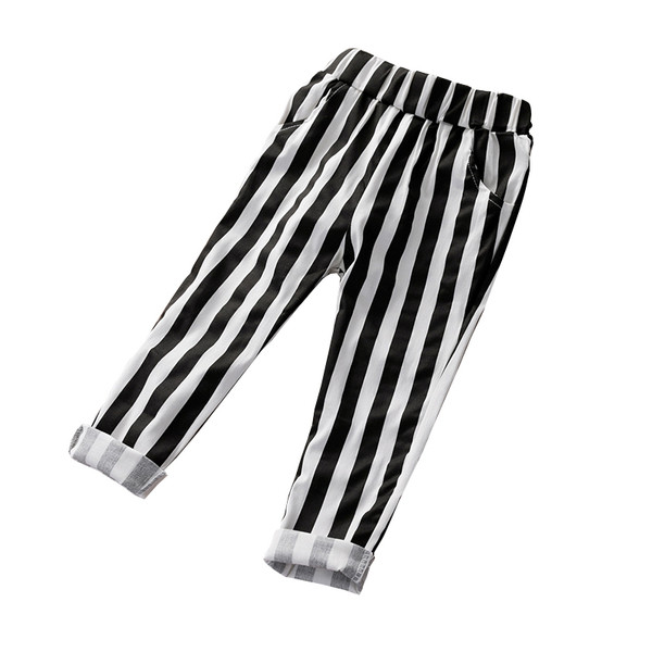 Pantaloni lungi cu dungi cu talie elastica si buzunare potriviti pentru fete si baieti