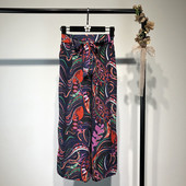 Pantaloni de dama de vara in model larg cu imprimeu floral