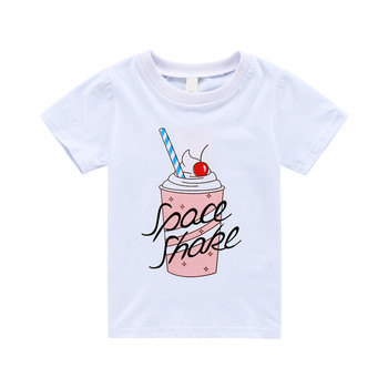 Стилна детска тениска с апликация - два модела в бял цвят