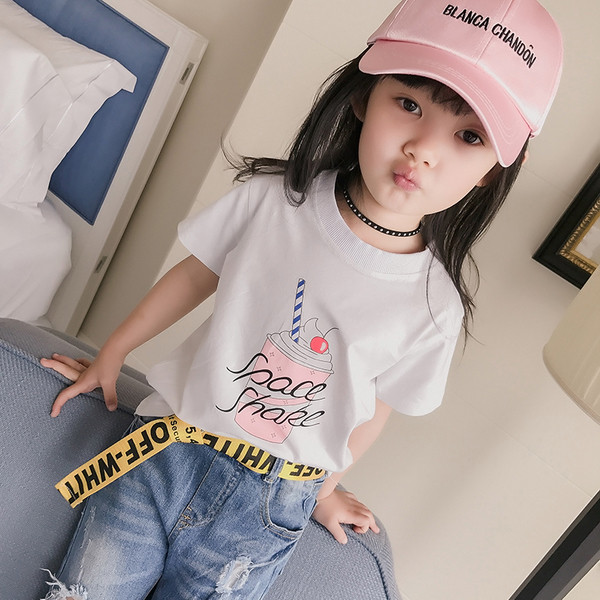 Stílusos gyermek póló rátéttel - két modell fehér színben