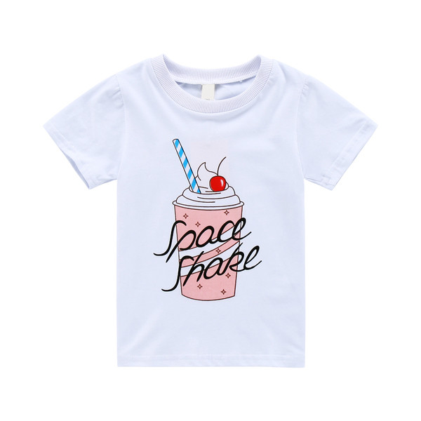 Stílusos gyermek póló rátéttel - két modell fehér színben