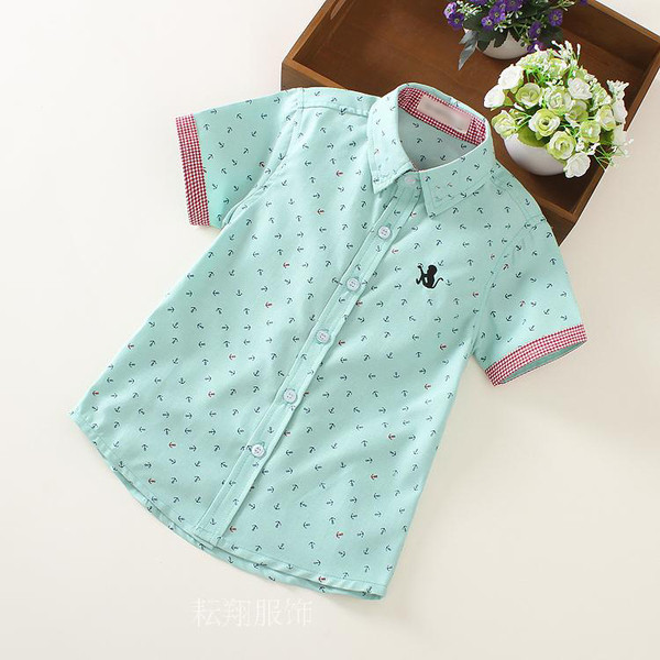 Cămașă pentru copii pentru băieți cu mâneci scurte în culori vii