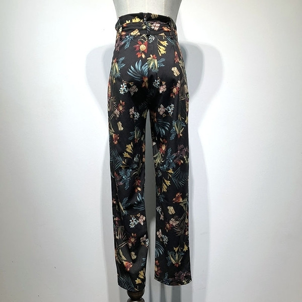 Pantaloni de dama de vara la moda cu talie inalta si curea