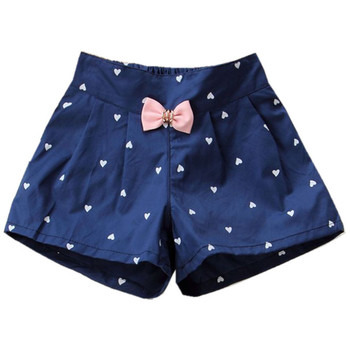 Нежни детски къси панталони за момичета с декоративна мини панделка на сърца и на точки в много и разични цветове,два модела