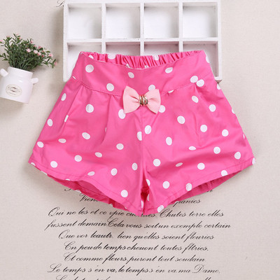 Нежни детски къси панталони за момичета с декоративна мини панделка на сърца и на точки в много и разични цветове,два модела