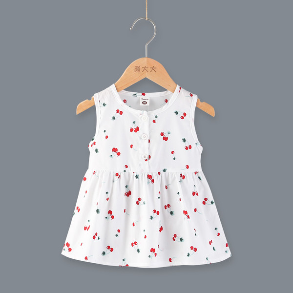 Καθημερινό παιδικό αμάνικο με κερασιά σε δύο χρώματα