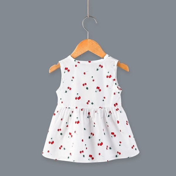 Καθημερινό παιδικό αμάνικο με κερασιά σε δύο χρώματα