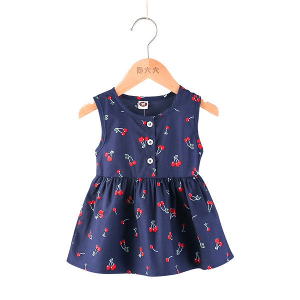 Καθημερινό παιδικό αμάνικο με κερασιά σε δύο χρώματα