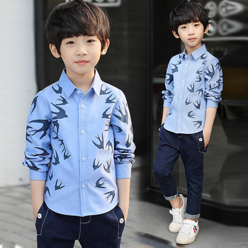 Παιδικό πουκάμισο με μακριά μανίκια για αγόρια σε διαφορετικά χρώματα και έντυπα