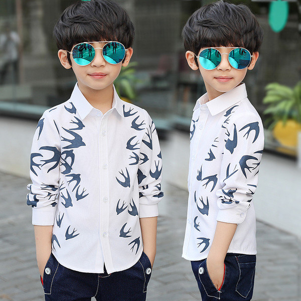 Gyermek hosszú ujjú ing fiúknak különböző színekben és mintázatokban