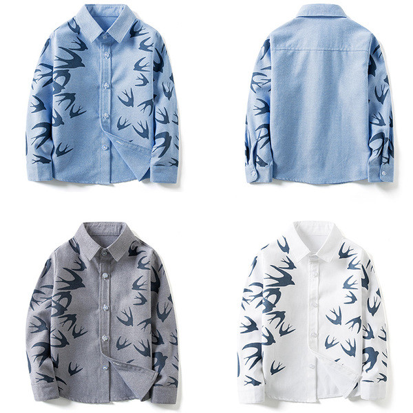 Gyermek hosszú ujjú ing fiúknak különböző színekben és mintázatokban