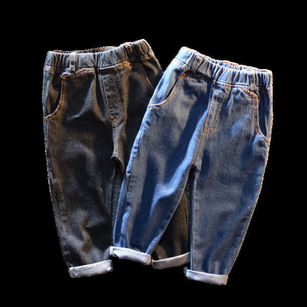 Детски дънки за момчета в два цвята с ластична талия и джобове