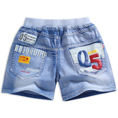 Детски къси дънки за момичета с декоративни маниста, бродерия и щампа