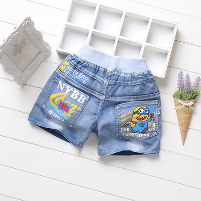 Детски къси дънки за момичета с декоративни маниста, бродерия и щампа