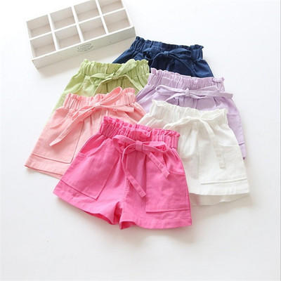 Детски къси панталони за момичета с джобове в различни цветове