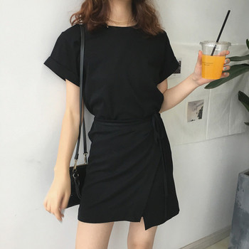 Sport - rochie casual de dama cu maneci scurte de culoare neagra
