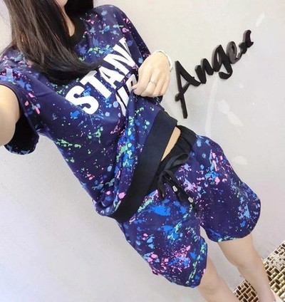 Καλοκαιρινό γυναικείο σετ με ελαστική μέση σε διάφορα χρώματα και σχέδια