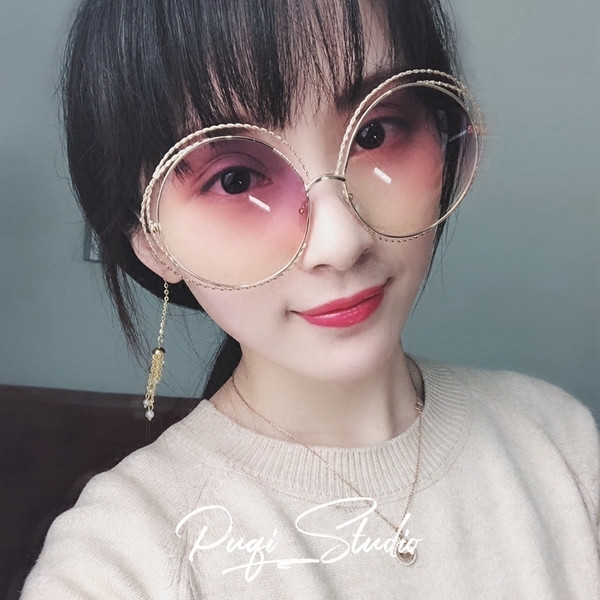 Модерни дамски слънчеви очила с големи кръгли стъкла в няколко цвята