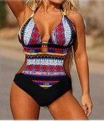 Многоцветен дамски цял бански - бохемски модел (2 модела)