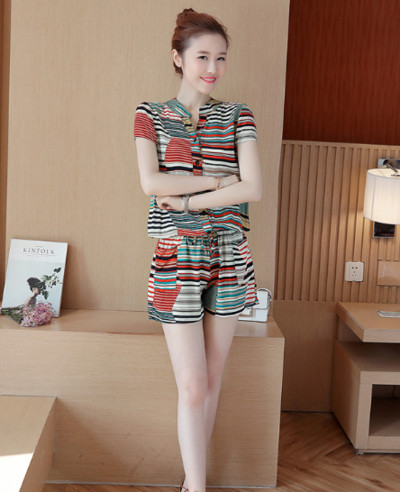 Salopeta de vara de dama cu talie inalta, buzunare si nasturi