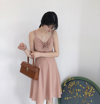 Rochie de dama eleganta cu decolteu in V in doua culori