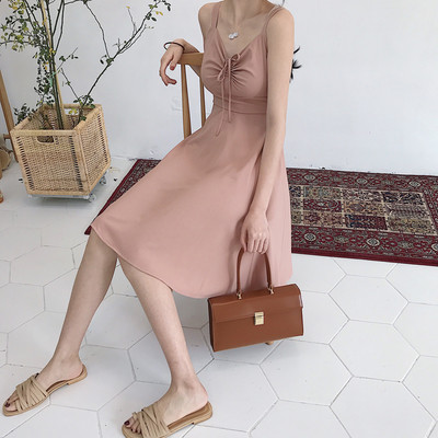 Rochie de dama eleganta cu decolteu in V in doua culori