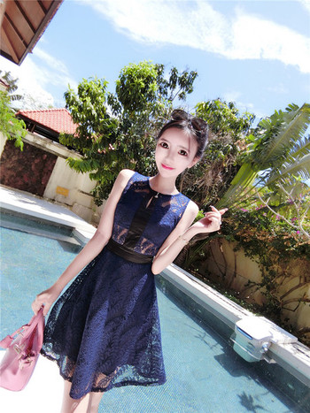 Rochie de dama eleganta cu dantela in doua culori