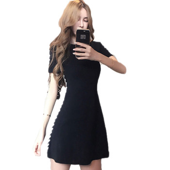 Rochie casual de dama cu maneci scurte in doua culori