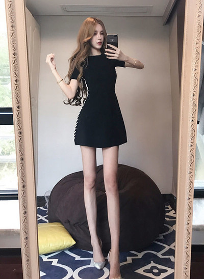 Rochie casual de dama cu maneci scurte in doua culori