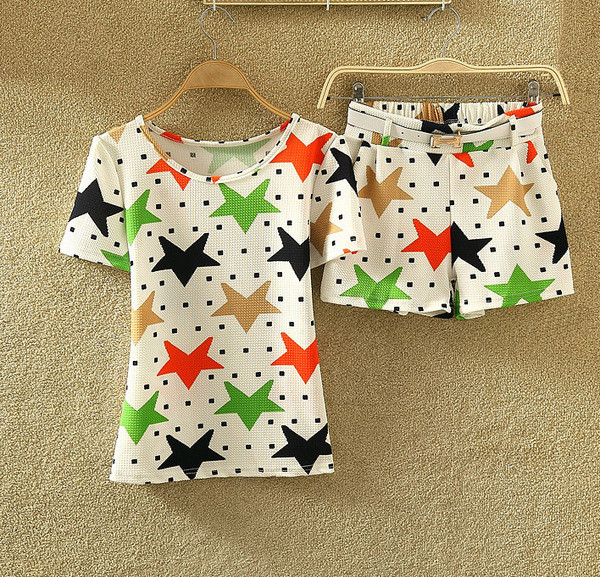 Летен дамски сет в различни цветове и с металана декорация