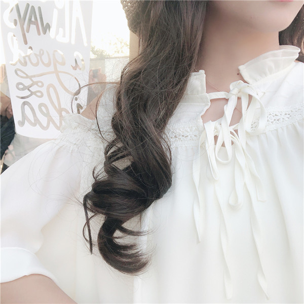 Ежедневна дамска рокля с 3/4 ръкав в свободен стил в бял цвят