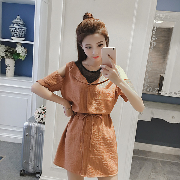 Ежедневна дамска рокля с 3/4 ръкав - три цвята