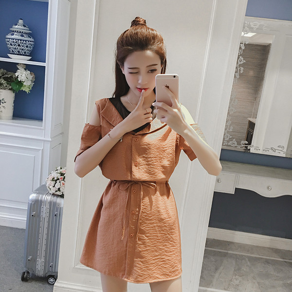 Ежедневна дамска рокля с 3/4 ръкав - три цвята