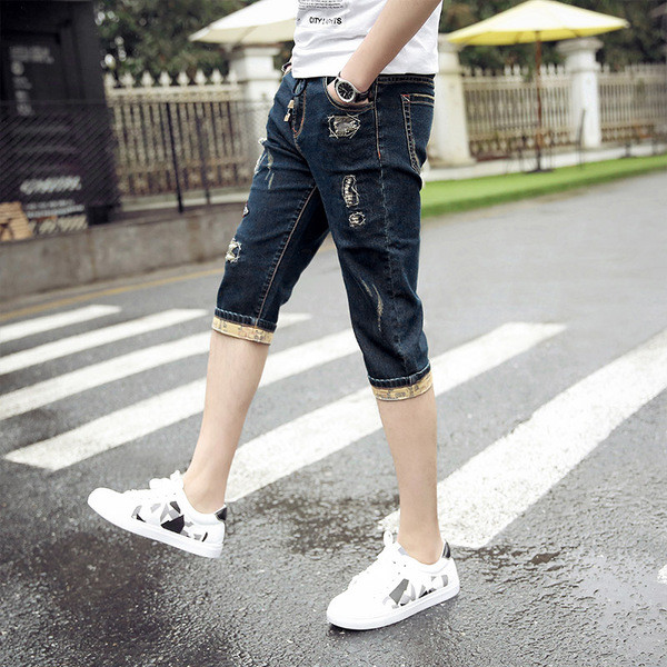 Мъжки тънки 7/8 дънки тип слим