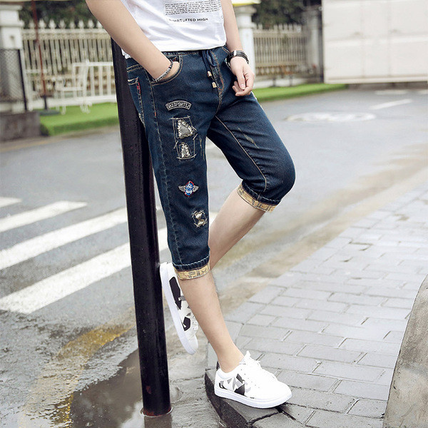 Мъжки тънки 7/8 дънки тип слим