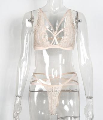  Дамско бельо от ажурна дантела в два цвята