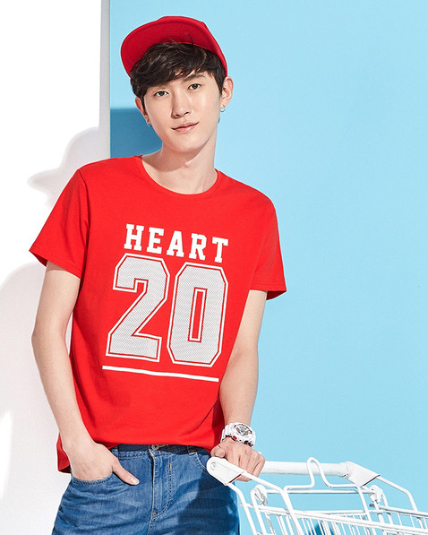 Мъжка спортна тениска с щампа в няколко цвята