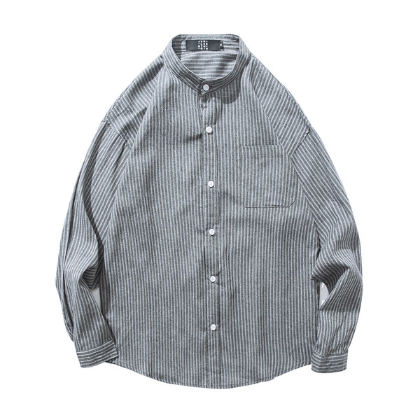 Ежедневна дамска риза райе с дълъг ръкав  с джоб в два цвята