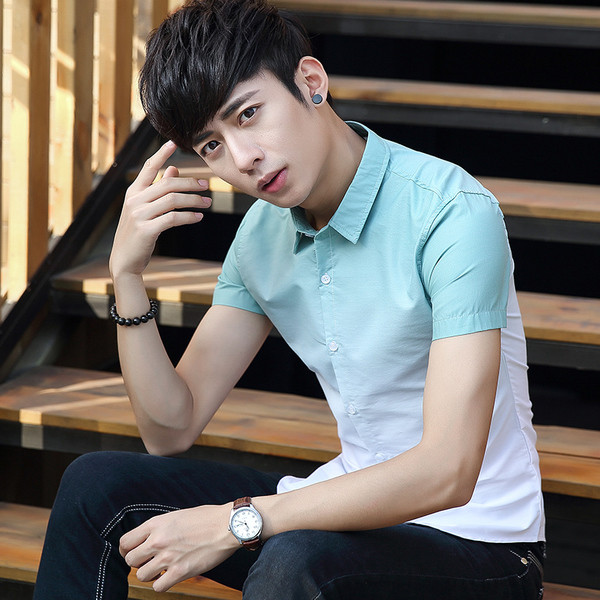 Ежедневна мъжка риза с къс ръкав - няколко модела