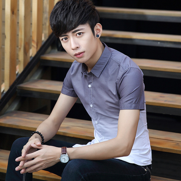 Ежедневна мъжка риза с къс ръкав - няколко модела