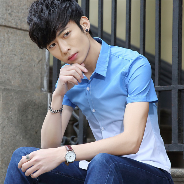 Ежедневна мъжка риза с къс ръкав - няколко модела