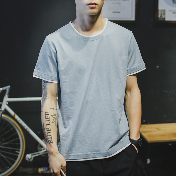 Семпла мъжка слим тениска в различни цветове