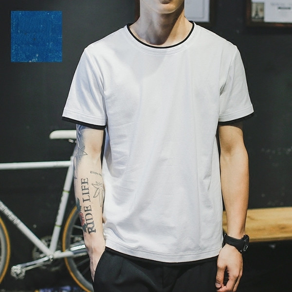 Семпла мъжка слим тениска в различни цветове