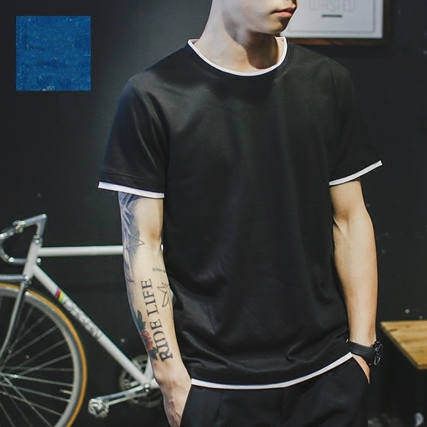 Семпла мъжка слим тениска в различни цветове